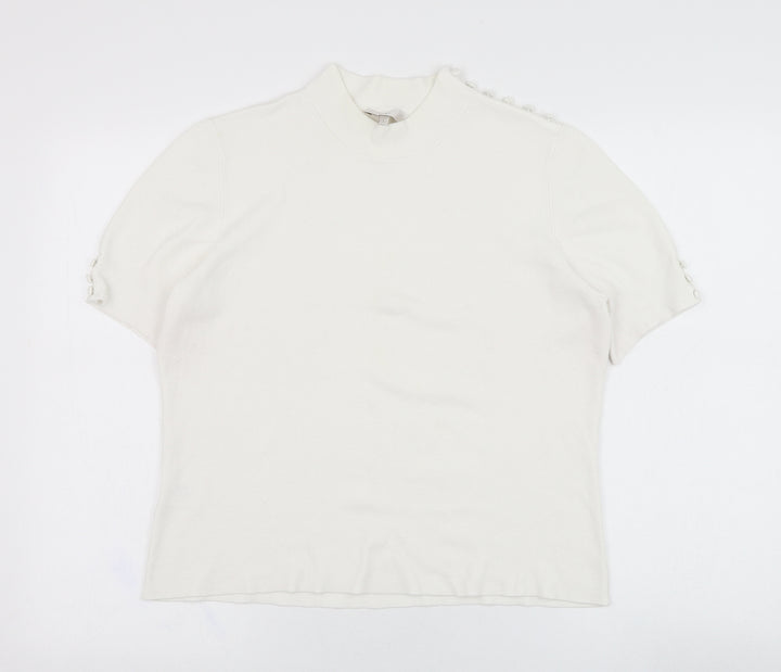 CC Womens Ivory  Viscose Pullover Sweatshirt Size L  Pullover