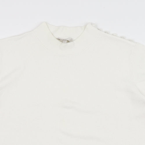 CC Womens Ivory  Viscose Pullover Sweatshirt Size L  Pullover