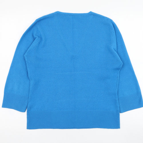 M&Co Womens Blue  Acrylic Pullover Sweatshirt Size M  Pullover