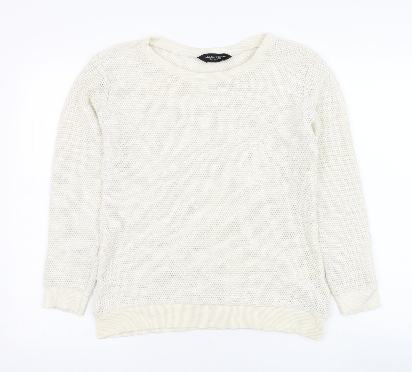 Dorothy Perkins Womens Ivory Round Neck  Cotton Pullover Jumper Size 16