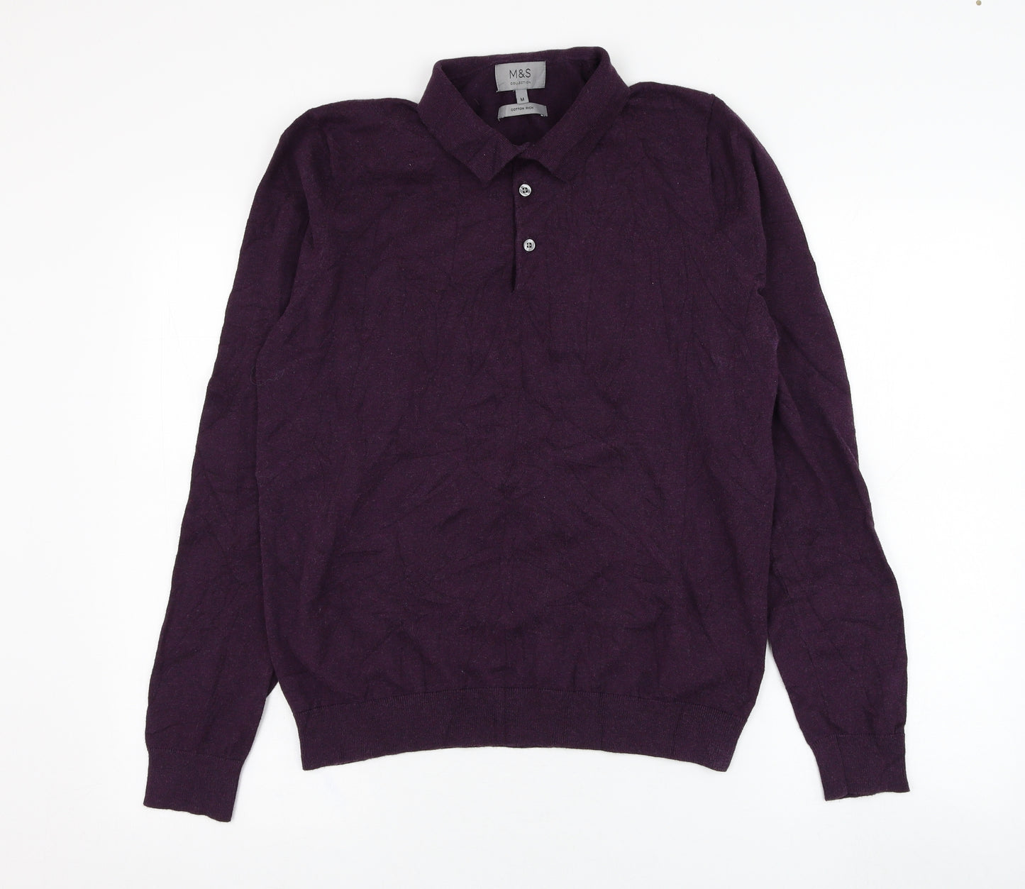 Marks and Spencer Mens Purple  Cotton Pullover Sweatshirt Size M