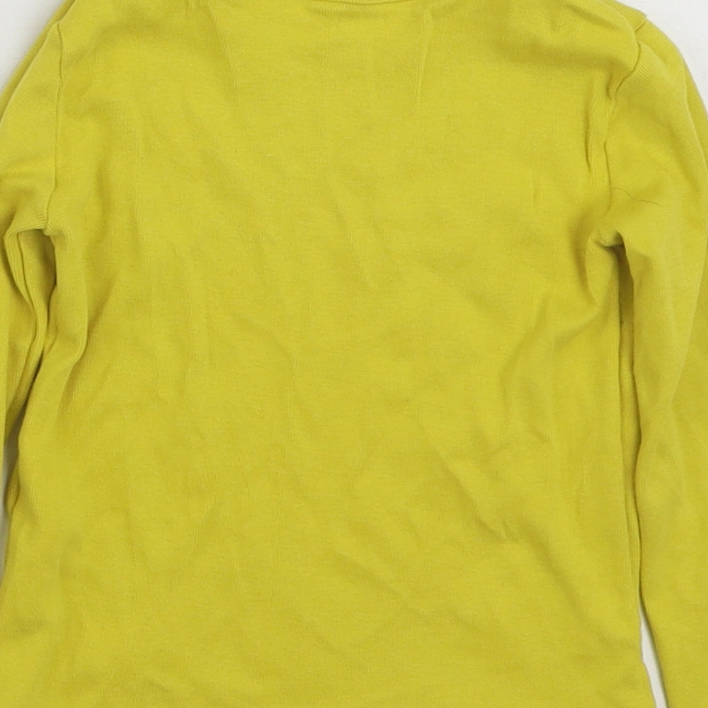 Benetton  Girls Yellow  100% Cotton Basic T-Shirt Size 2 Years Crew Neck Pullover - Benetton!