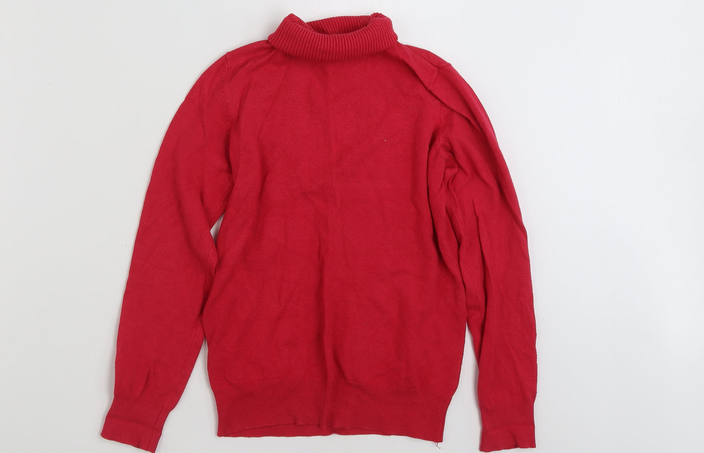 Papaya Womens Red Roll Neck  Viscose Pullover Jumper Size 10