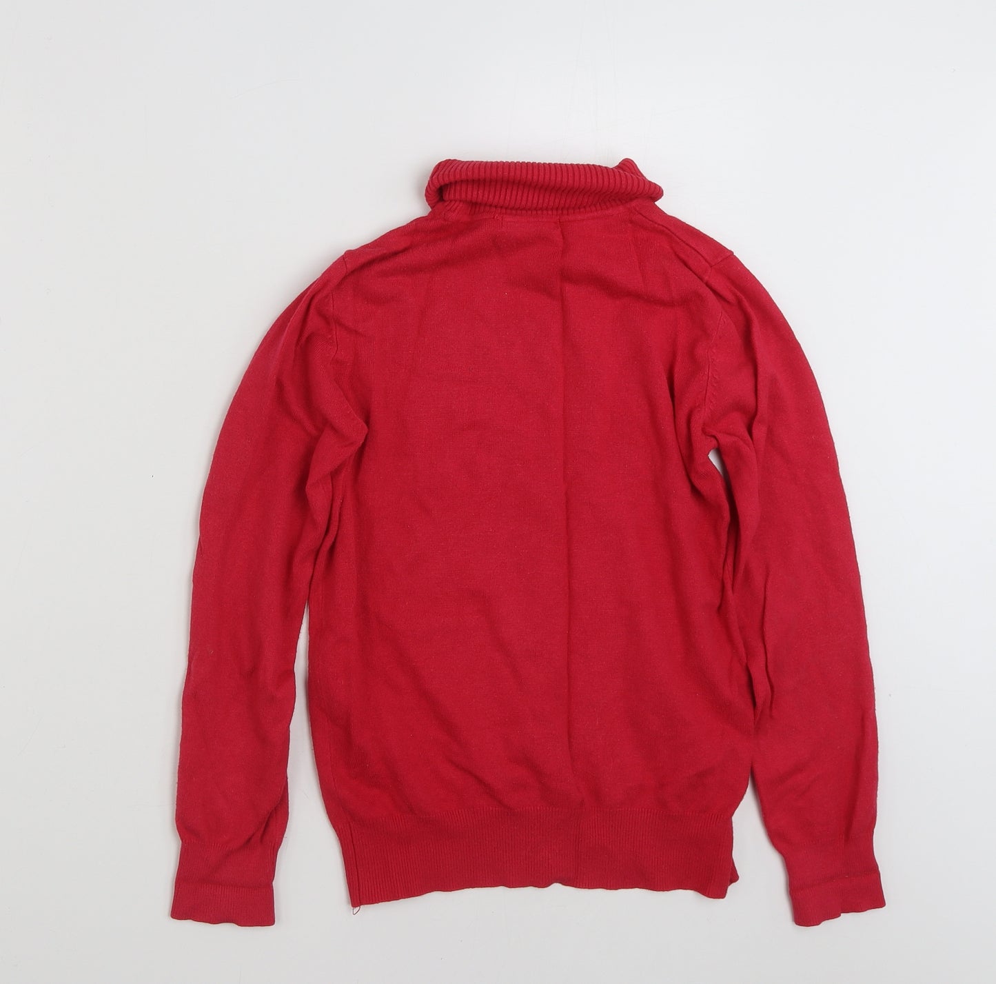Papaya Womens Red Roll Neck  Viscose Pullover Jumper Size 10
