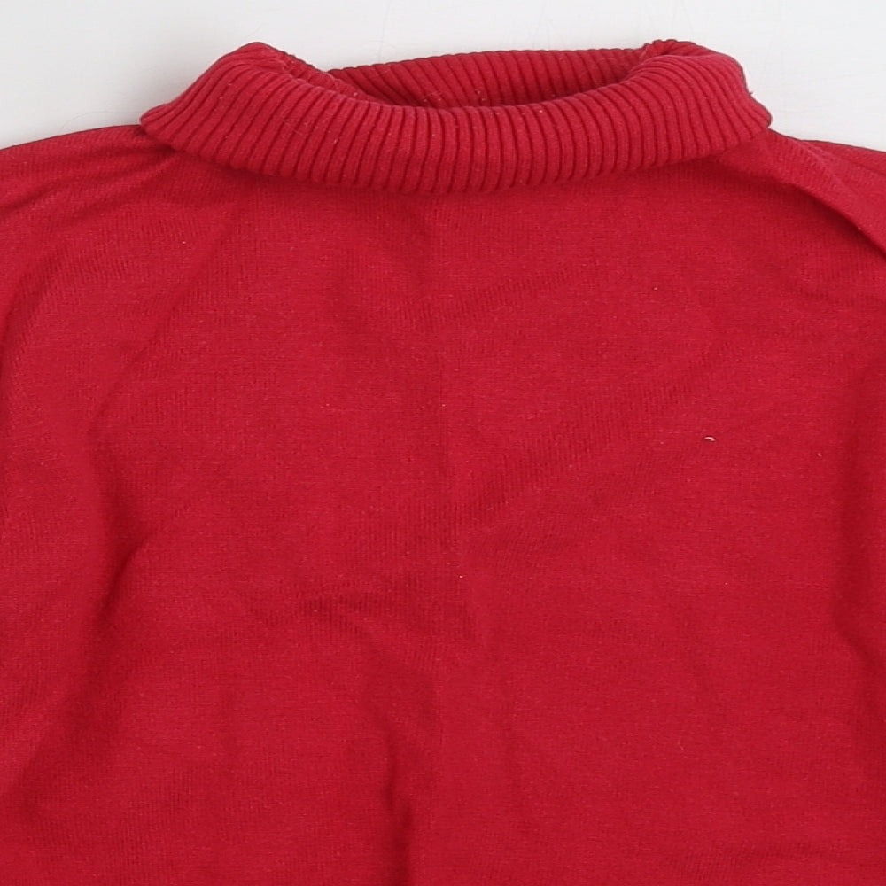 Papaya Womens Red Roll Neck  Viscose Pullover Jumper Size 10