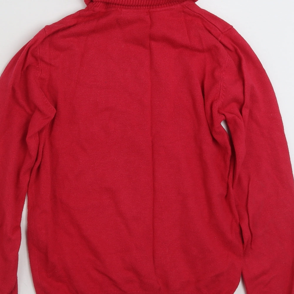 Papaya Womens Red Roll Neck  Viscose Pullover Jumper Size 10