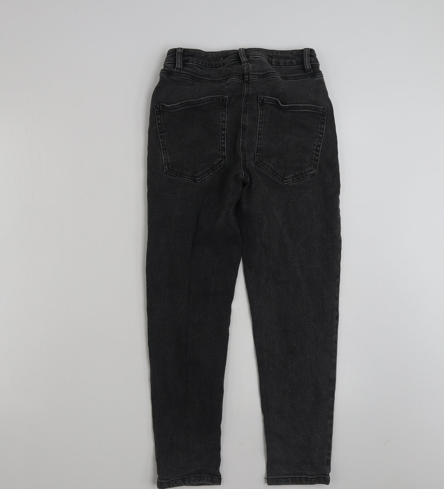 Matalan Girls Grey  Cotton Straight Jeans Size 11 Years  Slim Zip - Distressed