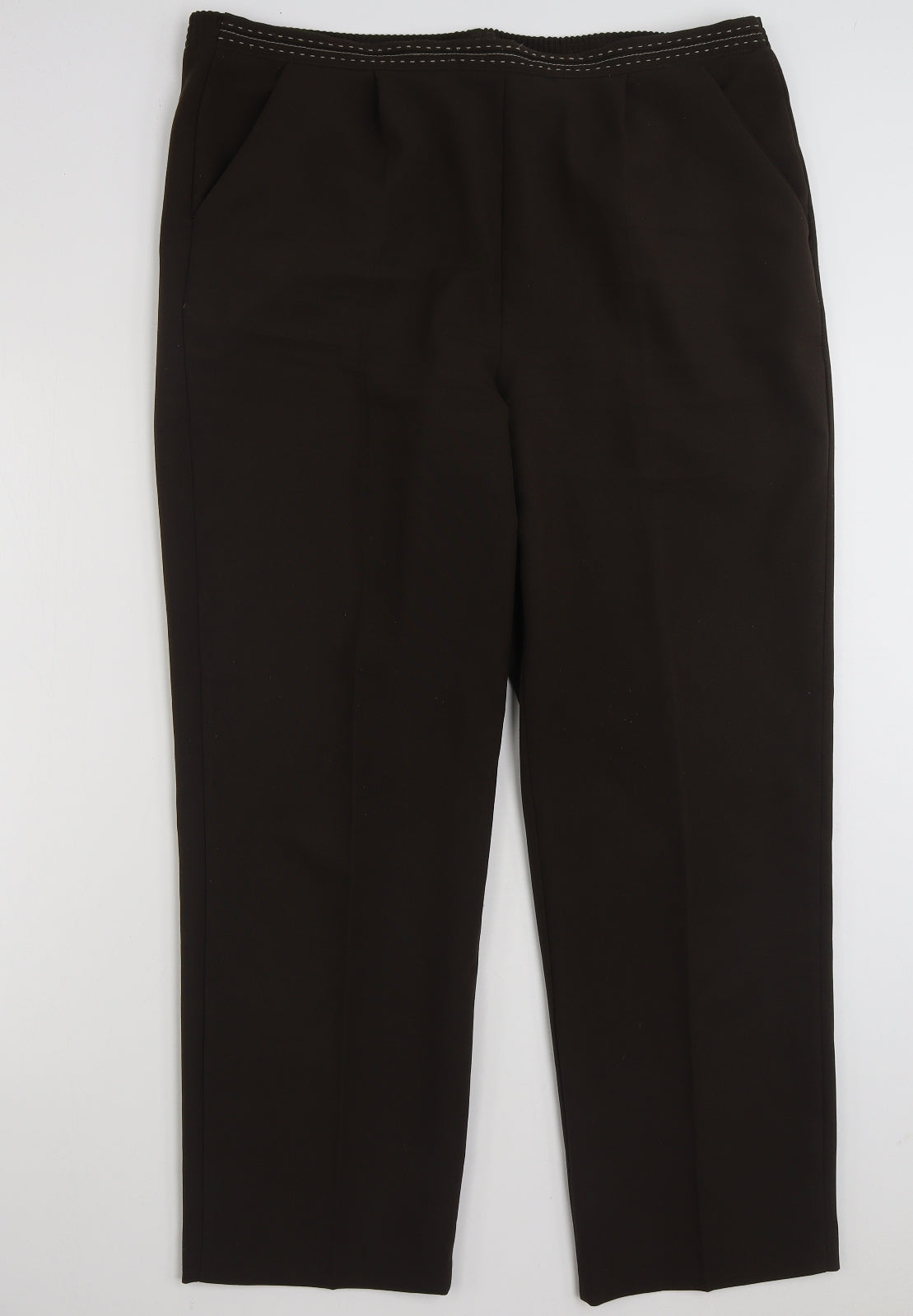 Bonmarché Womens Brown  Polyester Trousers  Size 16 L29 in Regular