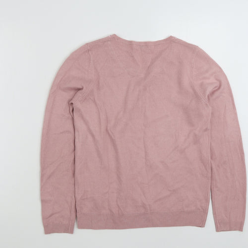 Marks and Spencer Womens Pink Crew Neck  Acrylic Pullover Jumper Size 10