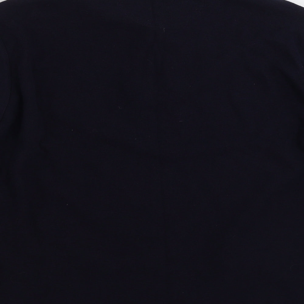 Marks and Spencer Mens Blue Collared  Cotton Pullover Jumper Size 2XL