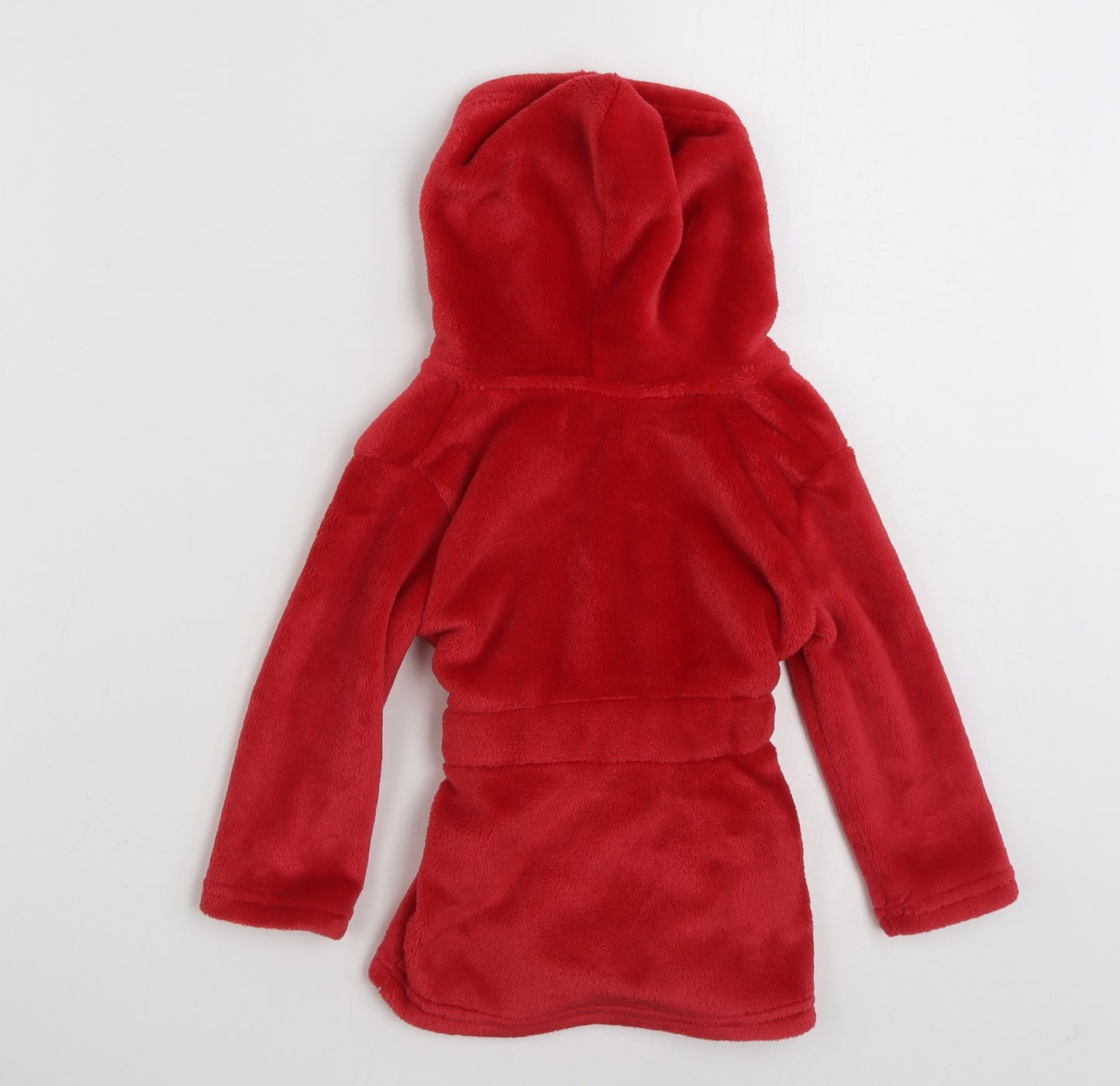 TJM Ltd Baby Red Solid 100% Polyester Babydoll Robe Size 12-18 Months  Tie - Festive