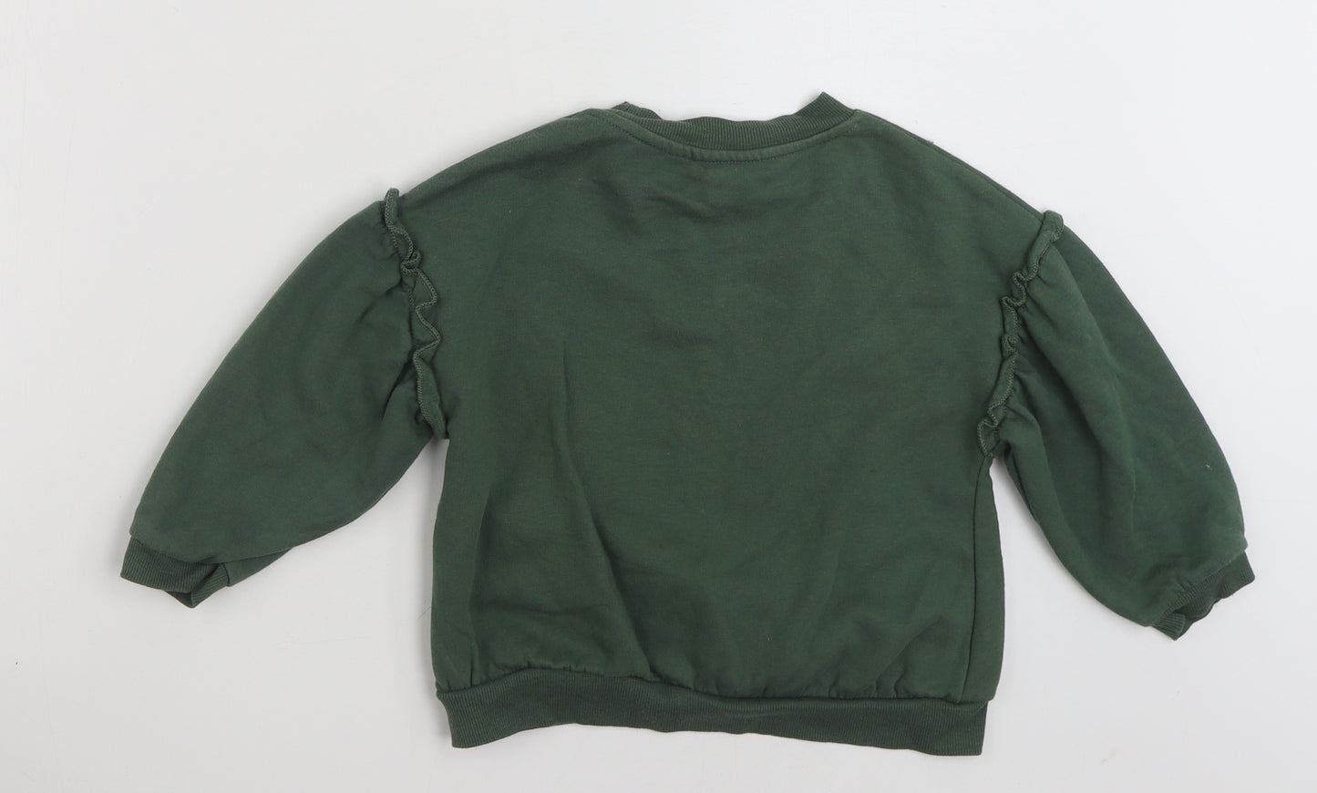 River Island Girls Green  Cotton Pullover Sweatshirt Size 4-5 Years  Pullover - Always adorable