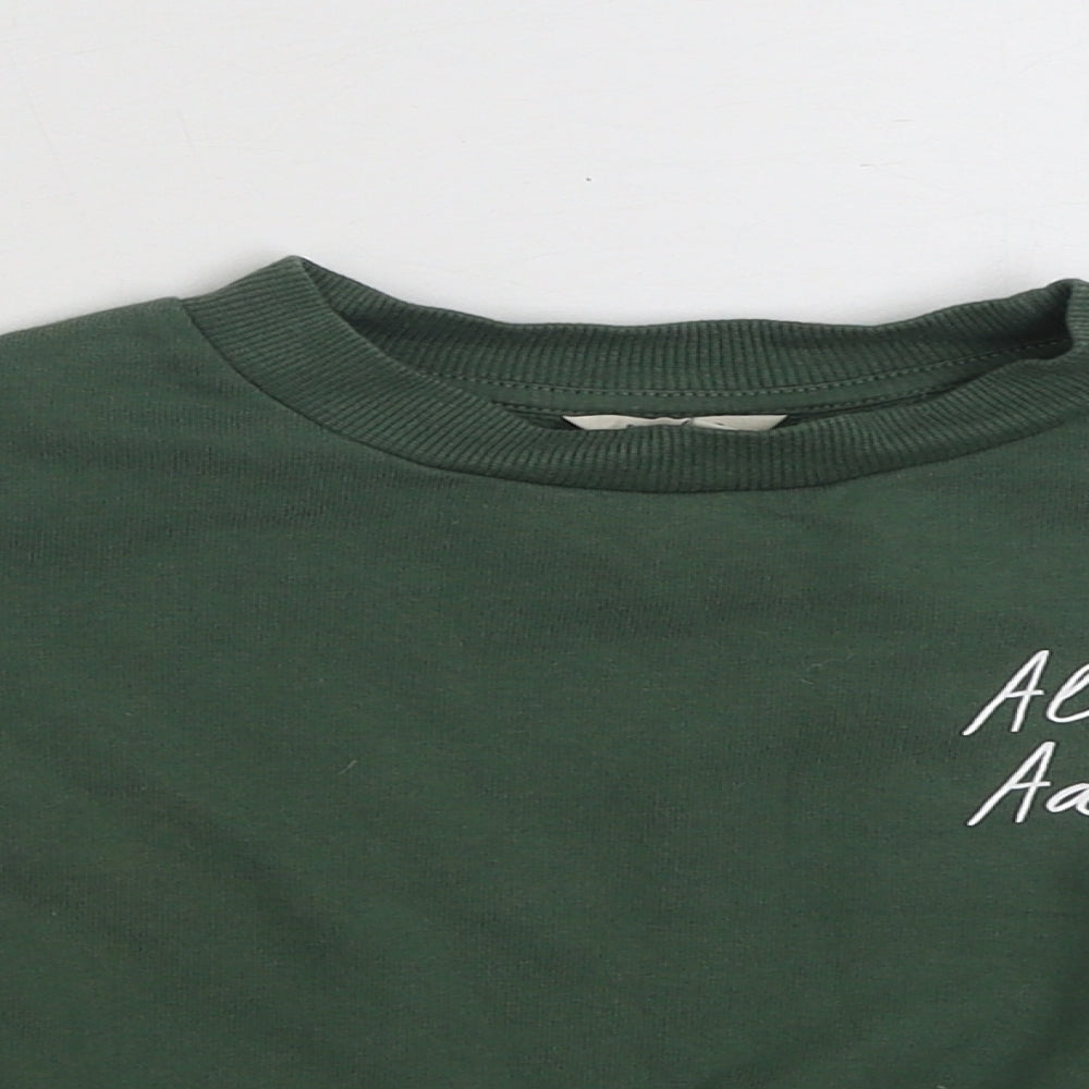 River Island Girls Green  Cotton Pullover Sweatshirt Size 4-5 Years  Pullover - Always adorable