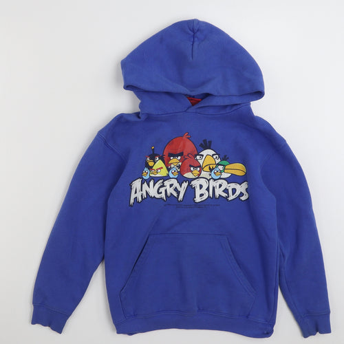 TESCO  Boys Blue  Cotton Pullover Hoodie Size 9-10 Years  Pullover - Angry Birds