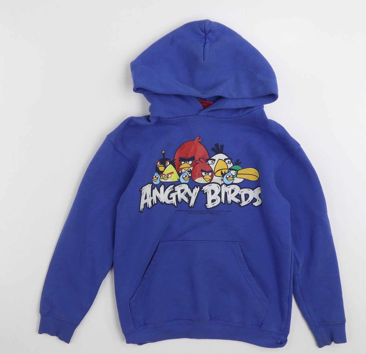 TESCO  Boys Blue  Cotton Pullover Hoodie Size 9-10 Years  Pullover - Angry Birds