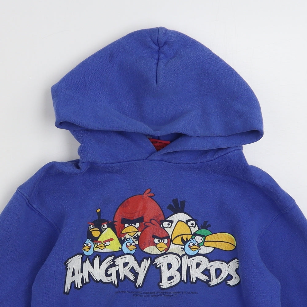 TESCO  Boys Blue  Cotton Pullover Hoodie Size 9-10 Years  Pullover - Angry Birds