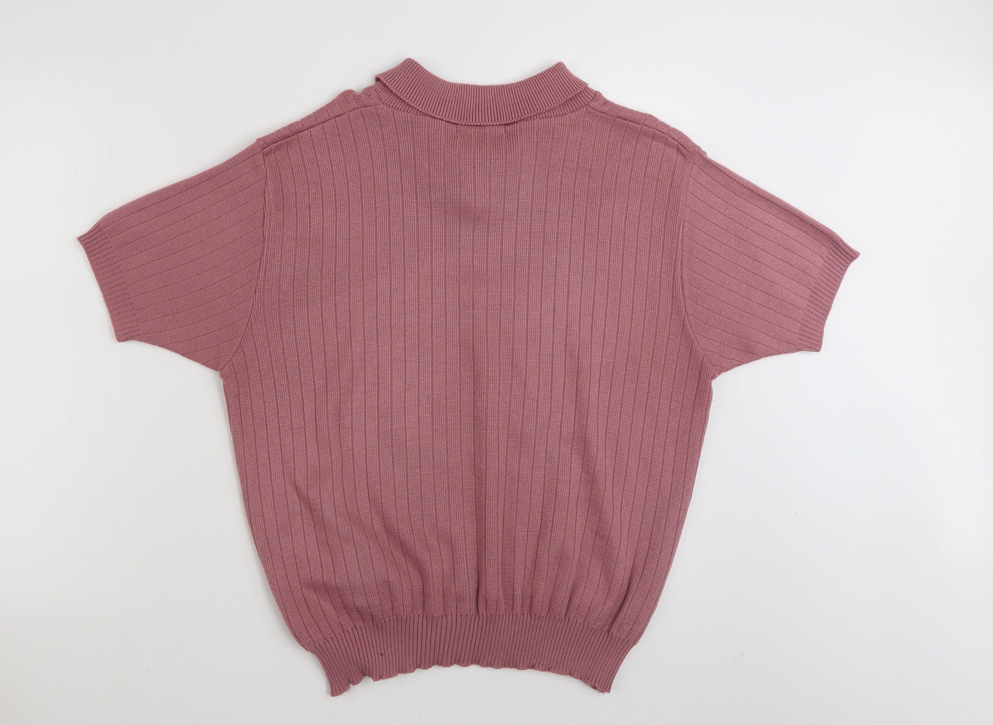 Dunedin  Womens Pink Collared  Acrylic Pullover Jumper Size 14   - Size 14-16