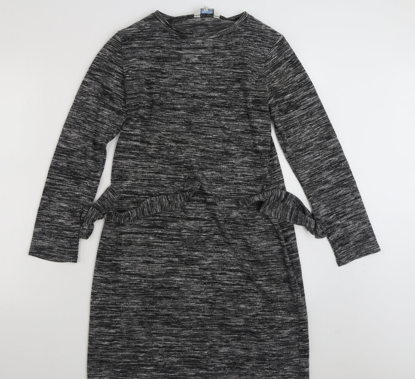 Peacocks Womens Grey  Polyester T-Shirt Dress  Size 12  Boat Neck Pullover