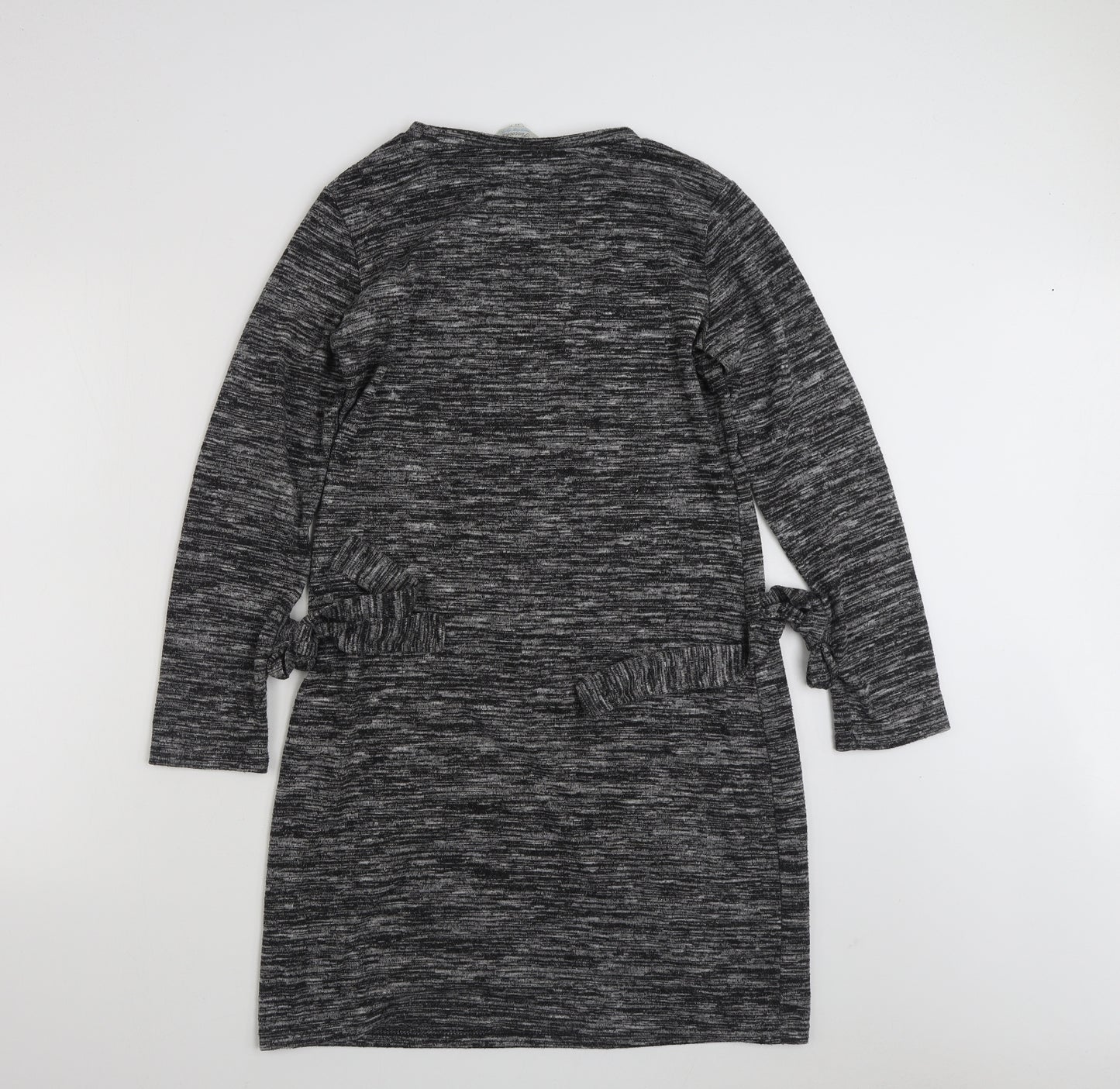 Peacocks Womens Grey  Polyester T-Shirt Dress  Size 12  Boat Neck Pullover