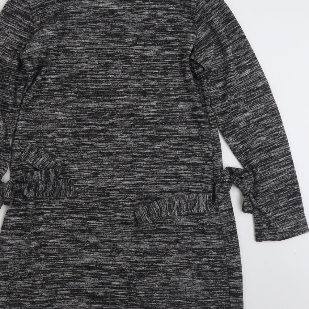 Peacocks Womens Grey  Polyester T-Shirt Dress  Size 12  Boat Neck Pullover