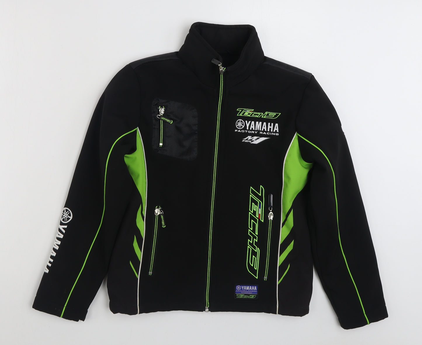 Yamaha Boys Black   Motorcycle Jacket Jacket Size 9-10 Years  Zip