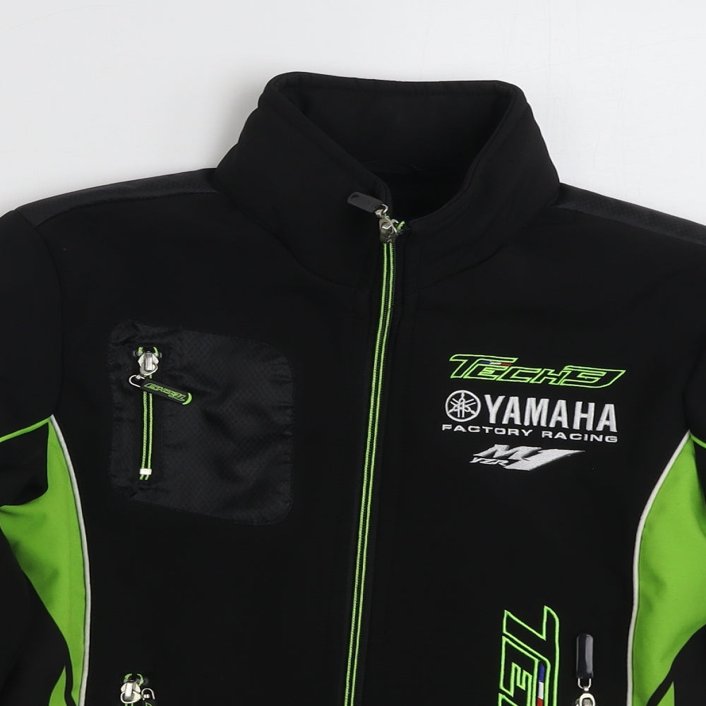 Yamaha Boys Black   Motorcycle Jacket Jacket Size 9-10 Years  Zip