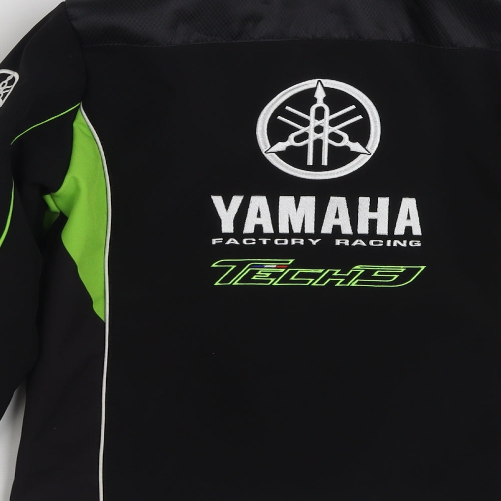 Yamaha Boys Black   Motorcycle Jacket Jacket Size 9-10 Years  Zip