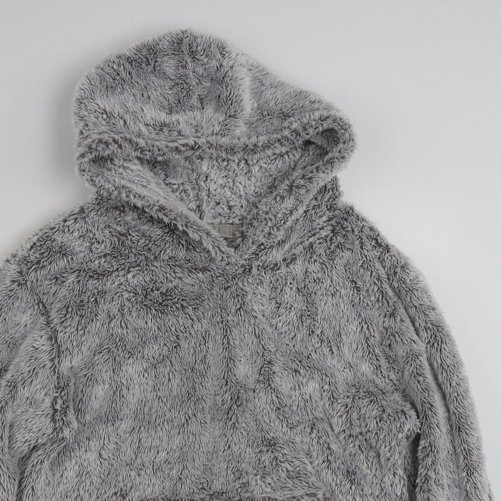 F&F Womens Grey  100% Polyester Pullover Hoodie Size L  Pullover