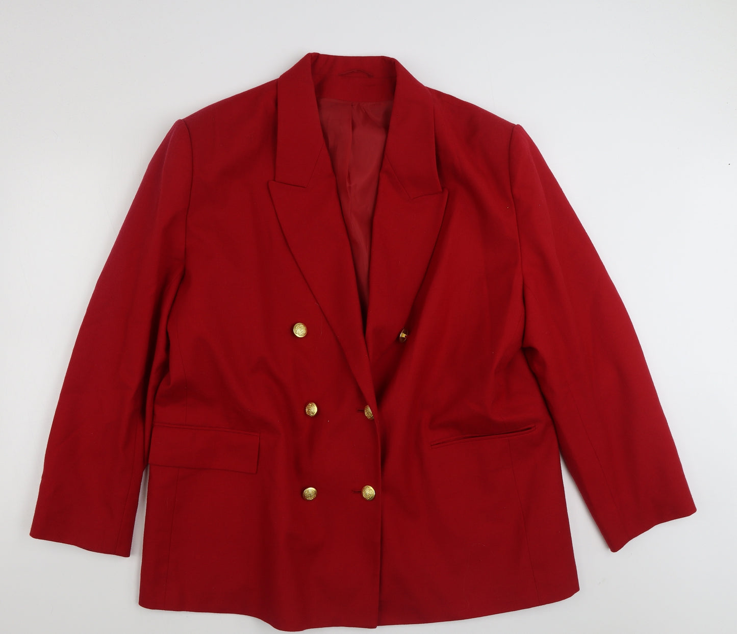 Essentials Womens Red   Jacket Blazer Size 22  Button