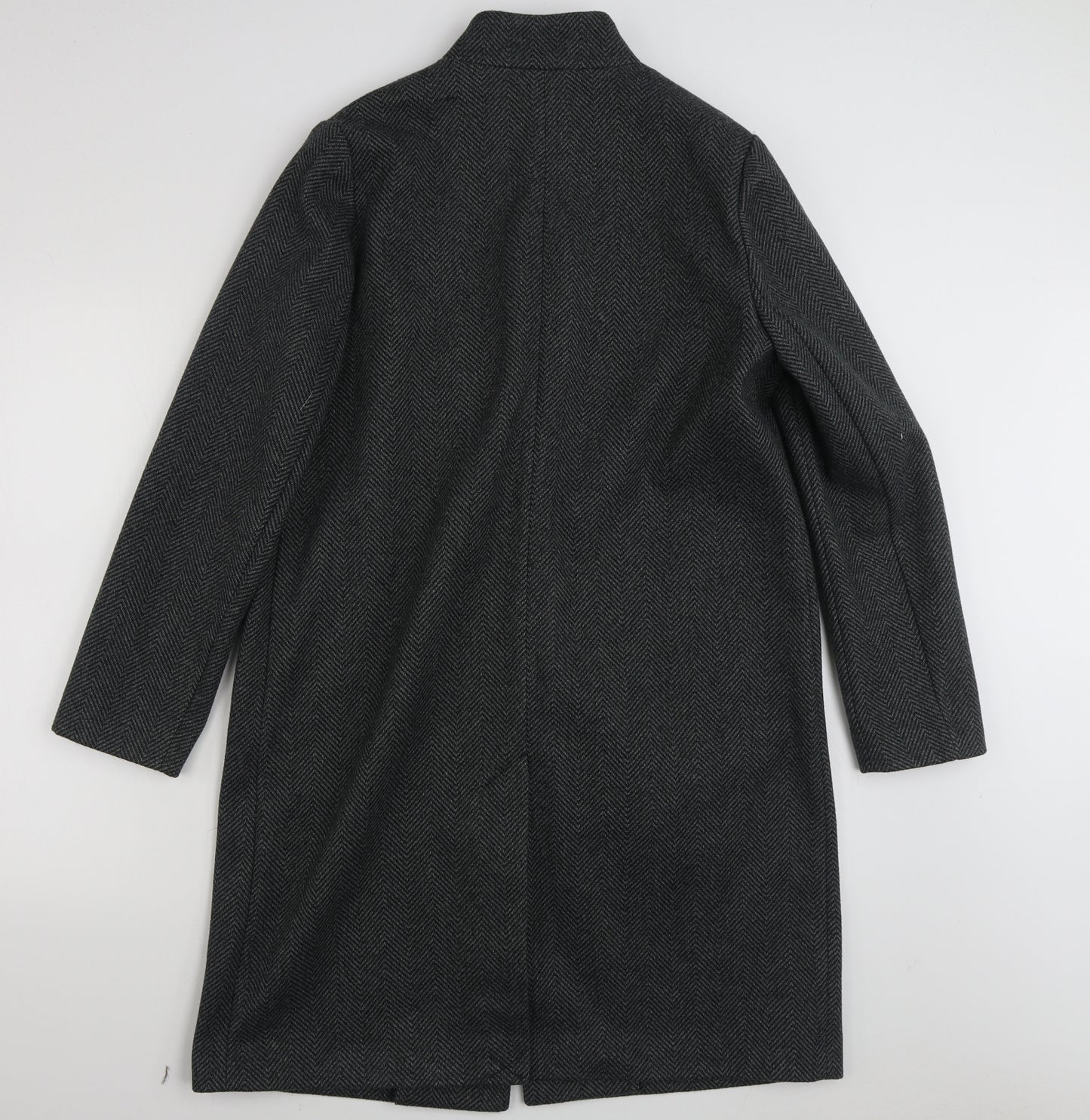 Dorothy Perkins Womens Grey Herringbone  Overcoat Coat Size 12  Button