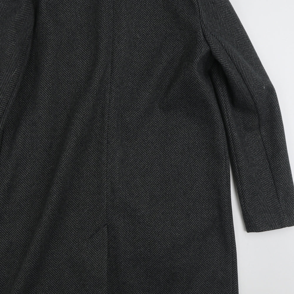Dorothy Perkins Womens Grey Herringbone  Overcoat Coat Size 12  Button