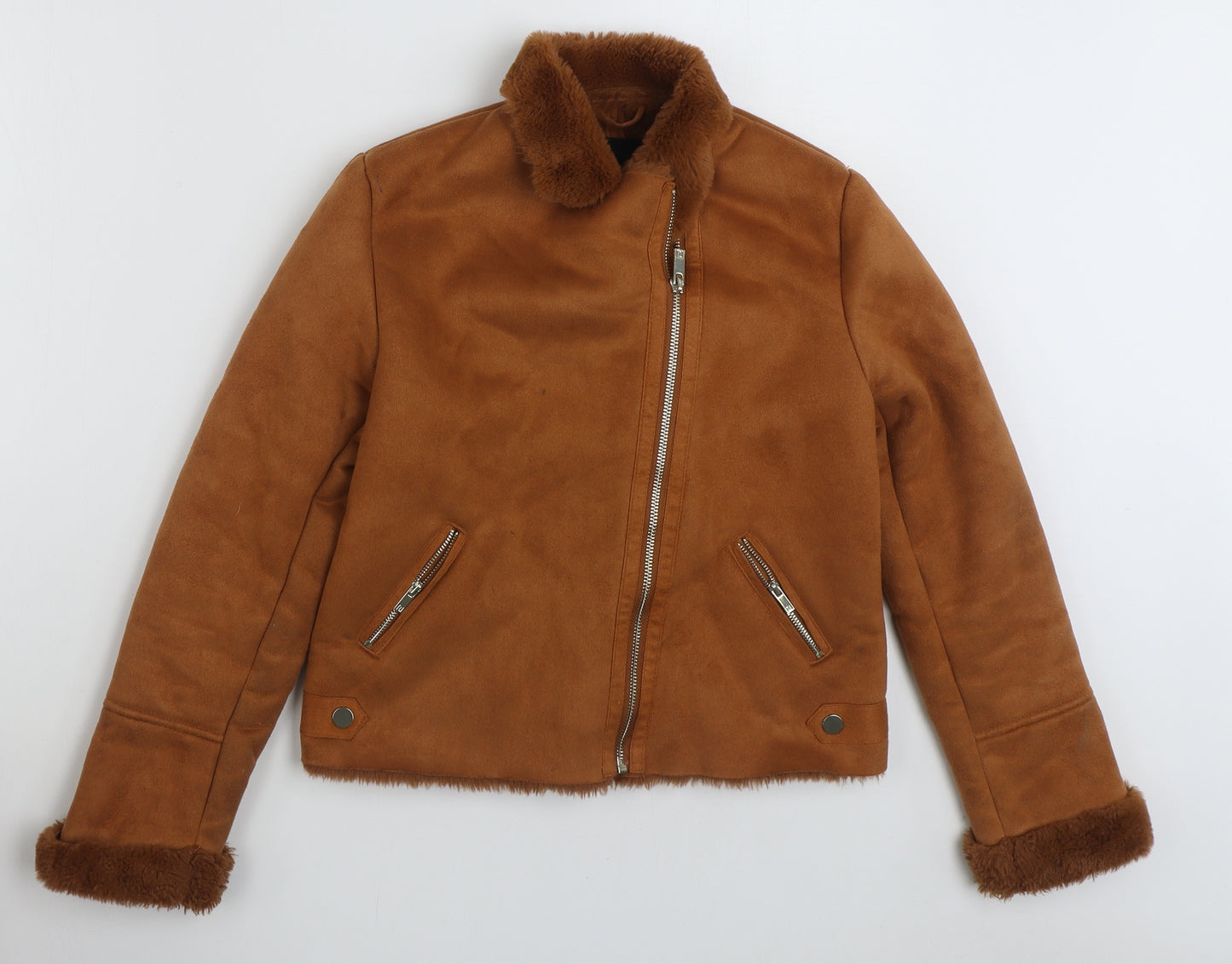 River Island Girls Brown   Jacket  Size 11-12 Years  Zip