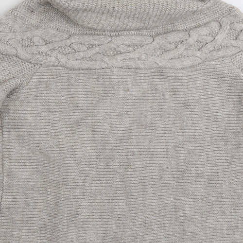 Marks and Spencer Womens Grey Collared  Alpaca Cardigan Jumper Size 12