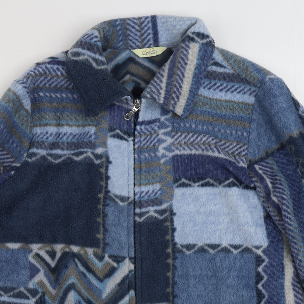 Classics Womens Blue Geometric  Jacket  Size 12  Zip