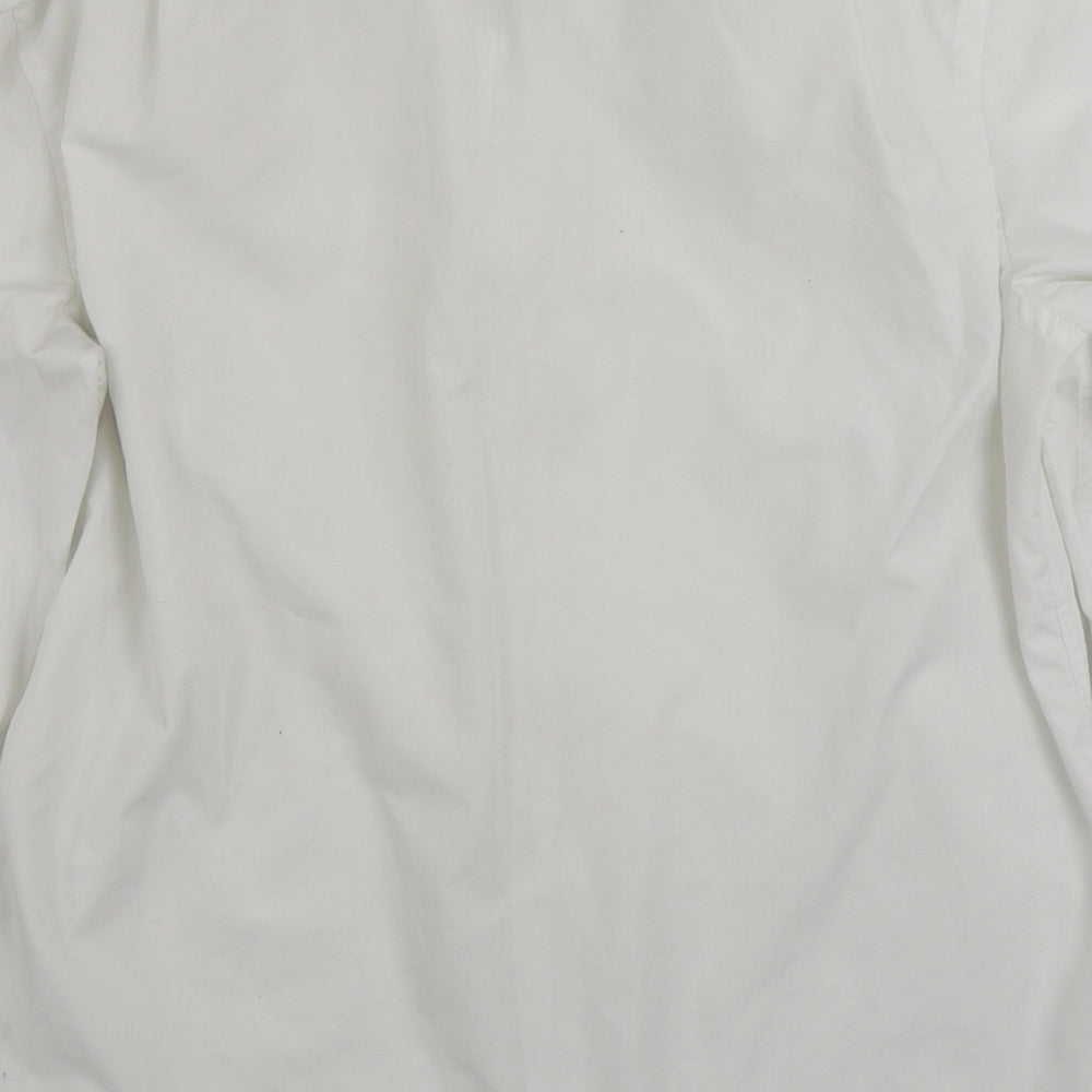 George Mens White  Polyester  Button-Up Size 15.5 Collared Button