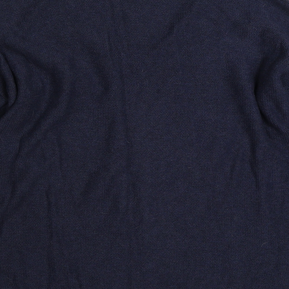 Oasis Womens Blue V-Neck  100% Cotton Pullover Jumper Size S