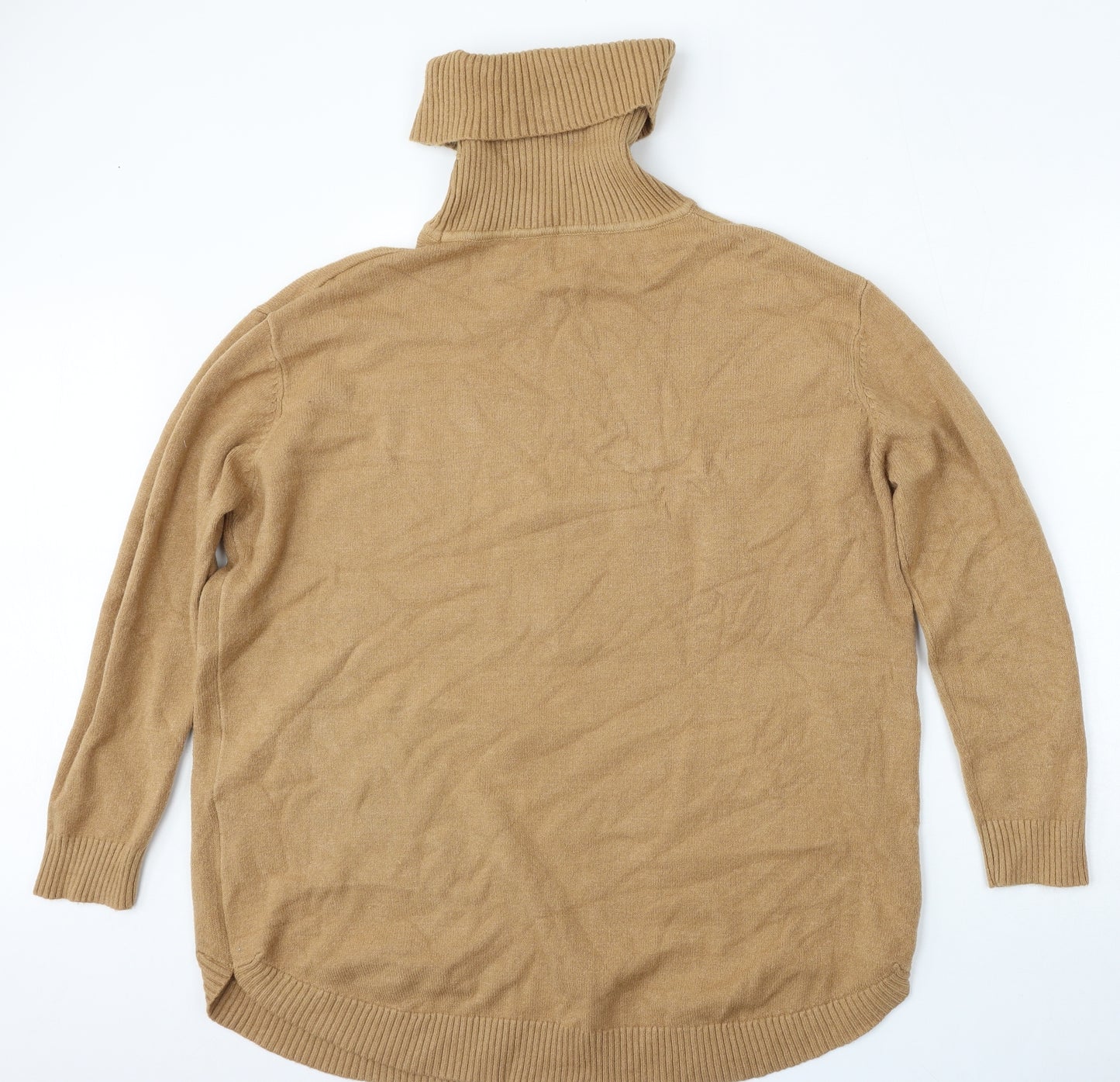 Preworn Womens Brown Roll Neck  Viscose Pullover Jumper Size XL