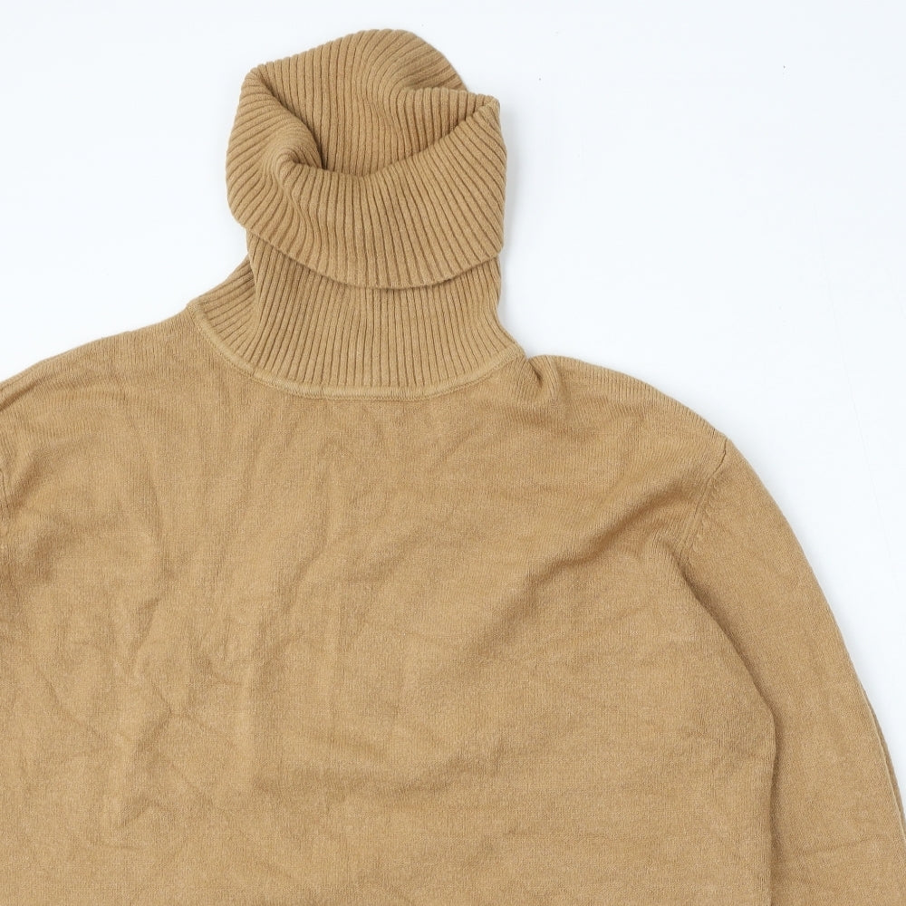 Preworn Womens Brown Roll Neck  Viscose Pullover Jumper Size XL