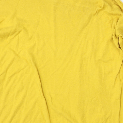 Lara Knit Womens Yellow Round Neck  Cotton Pullover Jumper Size S