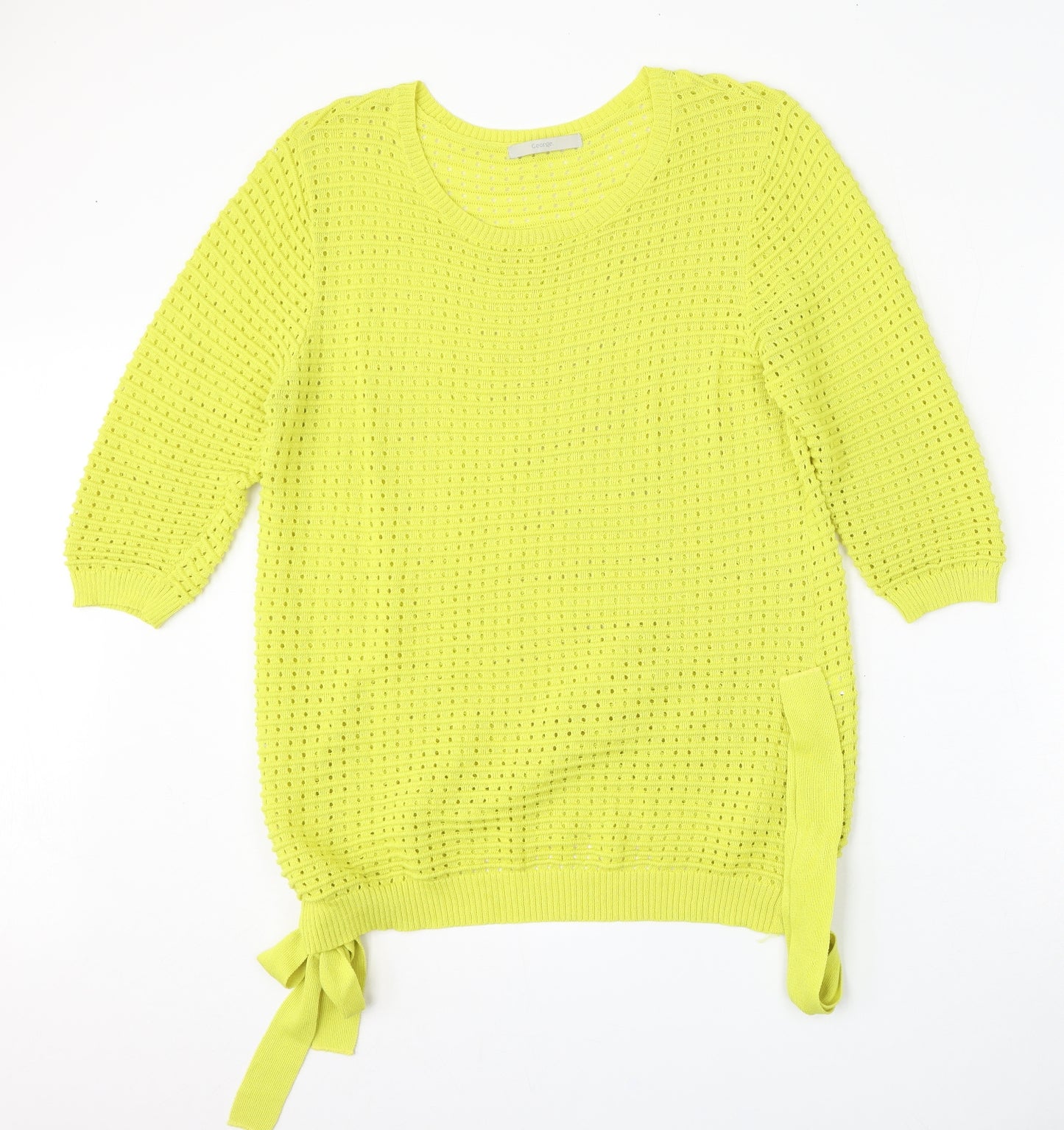 George Womens Yellow Round Neck  Viscose Pullover Jumper Size 16