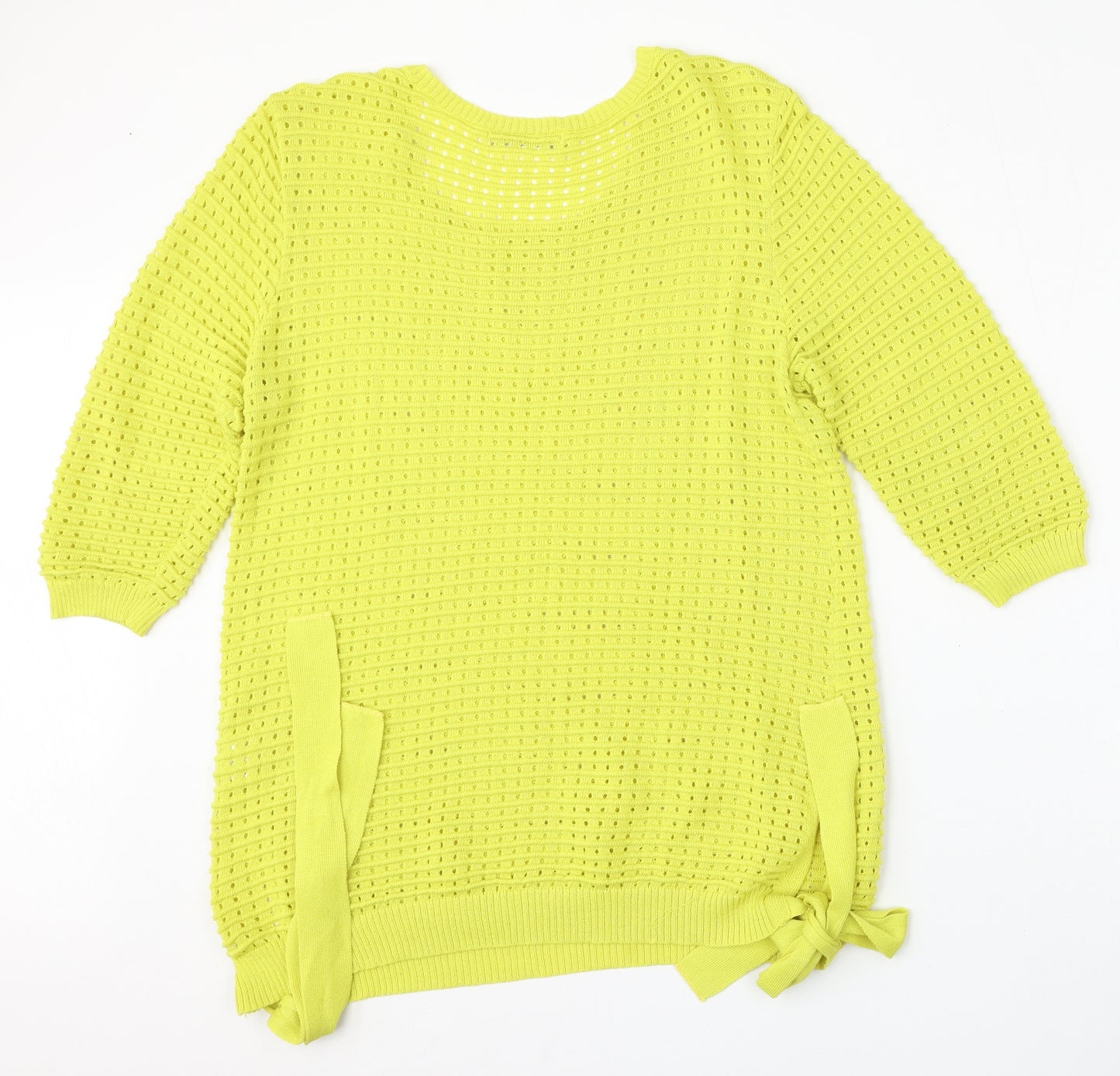 George Womens Yellow Round Neck  Viscose Pullover Jumper Size 16