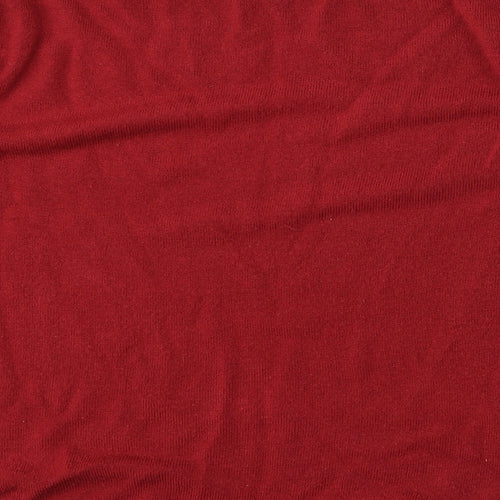Papaya Womens Red Boat Neck  Acrylic Pullover Jumper Size 16