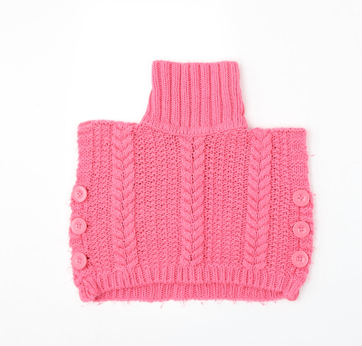 F&F Girls Pink High Neck  Acrylic Pullover Jumper Size 3 Years
