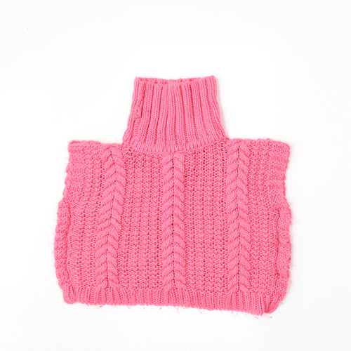 F&F Girls Pink High Neck  Acrylic Pullover Jumper Size 3 Years