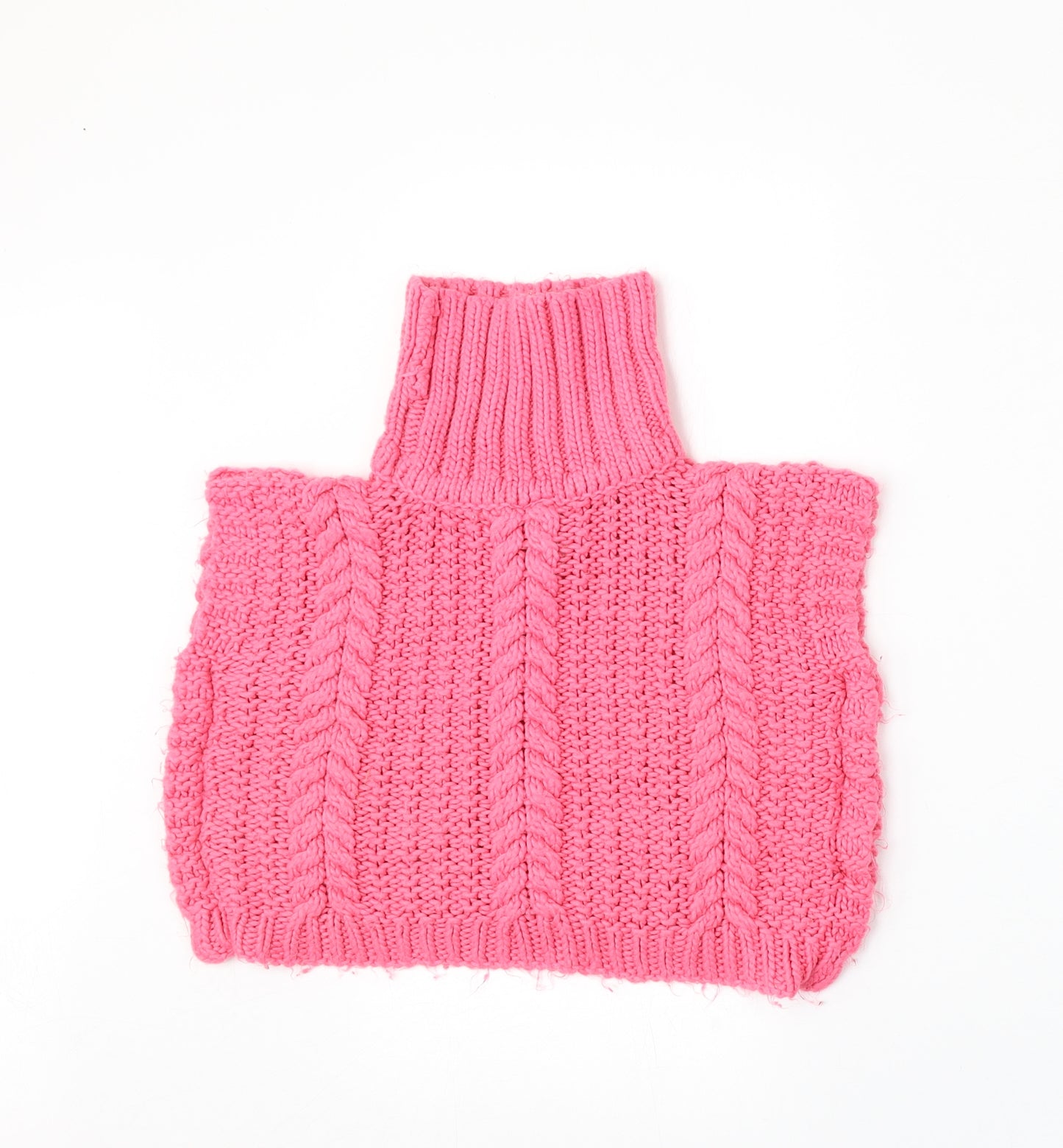 F&F Girls Pink High Neck  Acrylic Pullover Jumper Size 3 Years