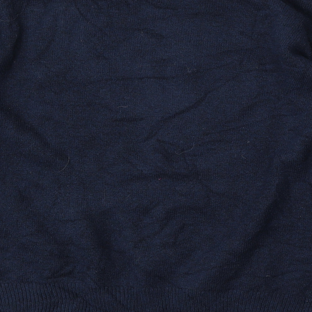 Primark Womens Blue Round Neck  Acrylic Pullover Jumper Size 10   - Christmas