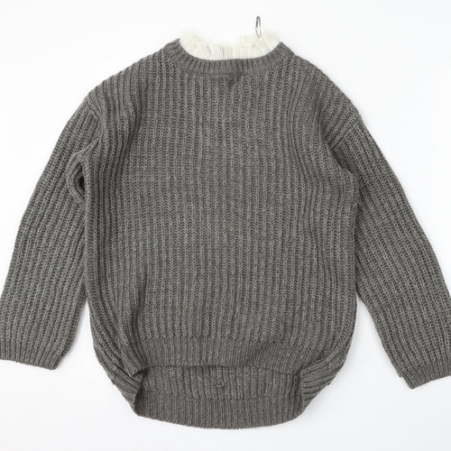 Matalan Womens Grey Round Neck  Acrylic Pullover Jumper Size S