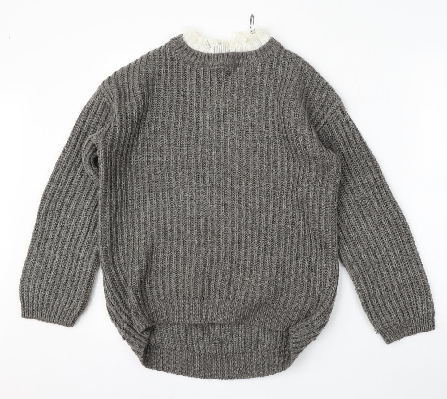 Matalan Womens Grey Round Neck  Acrylic Pullover Jumper Size S