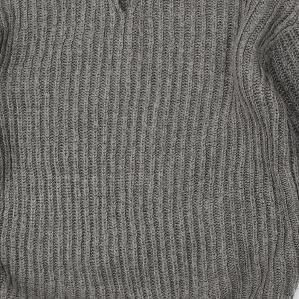 Matalan Womens Grey Round Neck  Acrylic Pullover Jumper Size S