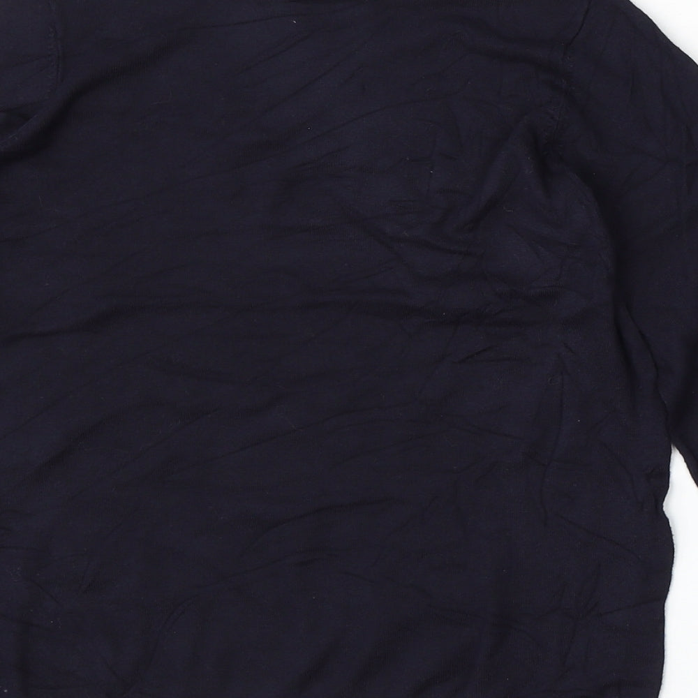 Marks and Spencer Womens Blue Round Neck Floral Viscose Pullover Jumper Size 10